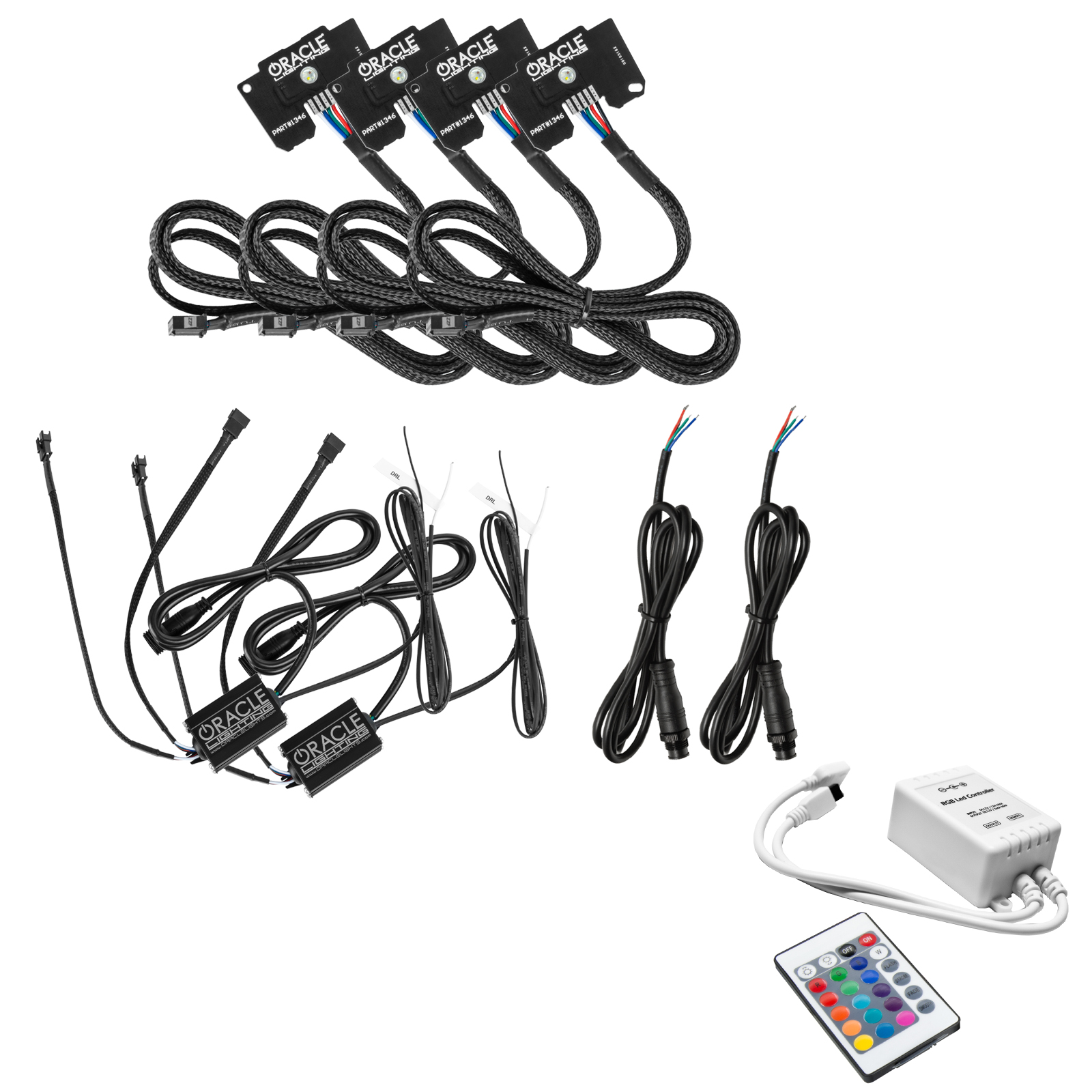 1346-504 - Jeep Wrangler JL/Gladiator JT ColorSHIFT RGB+W Headlight DRL Kit - W/SIM Cont.
